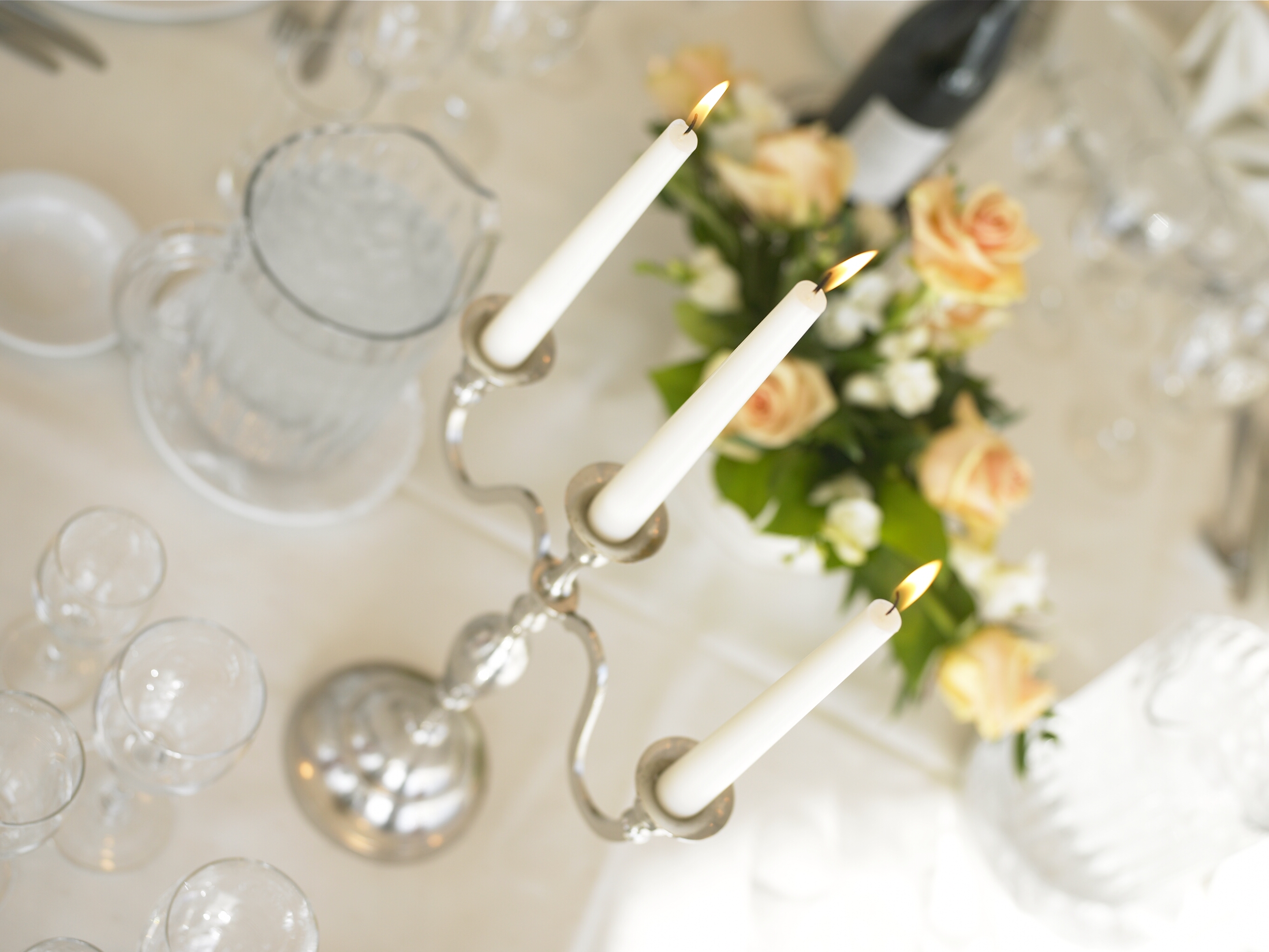 Blomster Deko Med Levende Lys